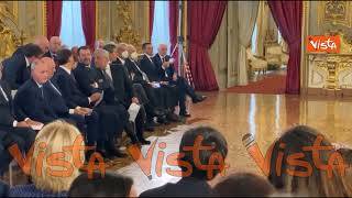 Giuramento Governo Meloni, Salvini sorride ai figli seduti in prima fila