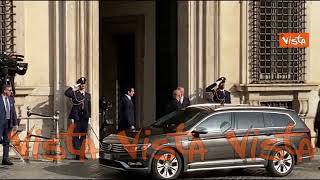 Draghi a Palazzo Chigi per lo scambio della campanella con Giorgia Meloni