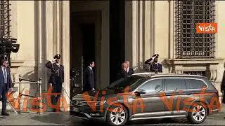 Draghi a Palazzo Chigi per lo scambio della campanella con Giorgia Meloni