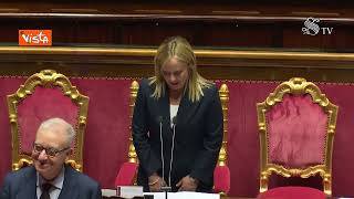Meloni deposita discorso al Senato, l'arrivo tra gli applausi