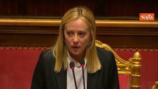 Meloni replica al Senato, al termine standing ovation dal centrodestra