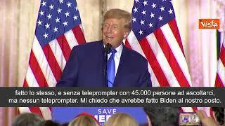 Trump: "Con Marco Rubio comizio sotto la pioggia e senza teleprompter, non come Biden"