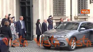 L’arrivo del Segretario della Nato Stoltenberg a Palazzo Chigi per l’incontro con Meloni