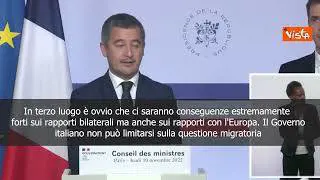 Migranti, il Ministro francese Darmanin: Conseguenze con l'Italia in rapporti bilaterali