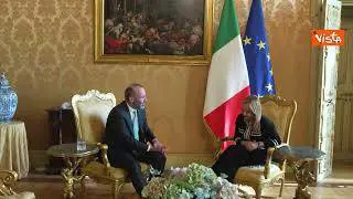 Meloni incontra il presidente del Ppe Weber, le immagini
