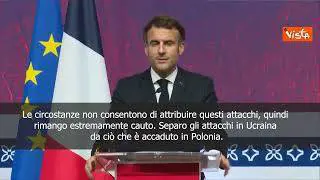 SOTTOTITOLI Missili in Polonia, Macron: "Non possiamo attribuire responsabilità, serve cautela"