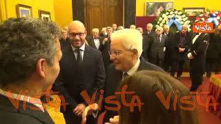 Mattarella saluta la famiglia di Gerardo Bianco alla camera ardente allestita a Montecitorio