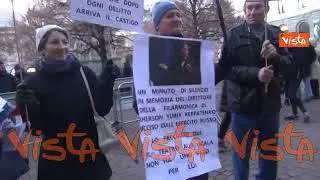 Presidio degli ucraini al teatro alla Scala prima dell'opera "Boris Godunov"