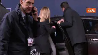Meloni arriva alla riunione del Consiglio Ue