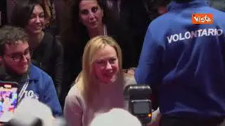 “Giorgia, Giorgia”, Meloni acclamata al suo arrivo alla festa a Roma dei 10 anni Fratelli d’Italia