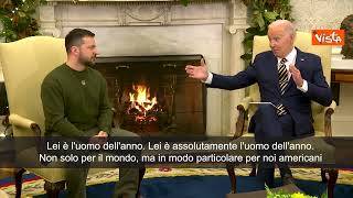 Biden a Zelensky: "Lei è l'uomo dell'anno in Usa"