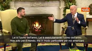 Biden a Zelensky: "Lei è l'uomo dell'anno in Usa"