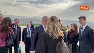 Tajani arriva all’aeroporto di Beirut per la visita di Stato in Libano, le immagini