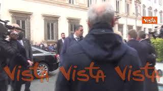 Il Presidente del Senato La Russa arriva ai funerali di Frattini alla Basilica dei Santi Apostoli