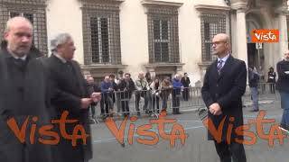 Tajani ai funerali di Franco Frattini, l'arrivo alla Basilica dei Santi Apostoli
