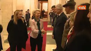 Meloni incontra a Palazzo Chigi la Presidente della Commissione Ue von der Leyen