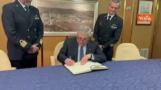 Tajani visita la nave della Marina Militare italiana San Giusto a Tunisi, le immagini