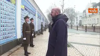 Il presidente del Consiglio Ue Michel a Kiev, le immagini