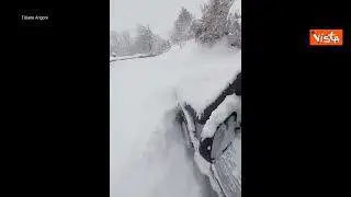 Amatrice ricoperta dalla neve, il video postato sui social
