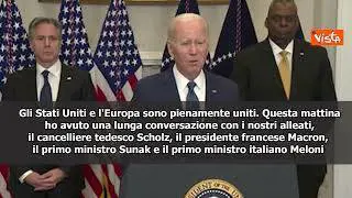 SOTTOTITOLI Ucraina, Biden: "Lunga telefonata con Scholz, Macron e Meloni. Siamo totalmente uniti"