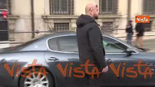 Charles Michel lascia Palazzo Chigi terminato l'incontro con Meloni, le immagini