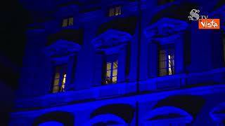 Giornata delle vittime civili delle guerre, la facciata del Senato illuminata di blu
