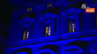 Giornata delle vittime civili delle guerre, la facciata del Senato illuminata di blu