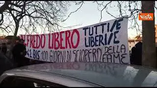 Cospito, protesta di un gruppo di anarchici davanti al Ministero della Salute