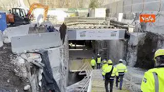 Salvini e Gualtieri visitano il cantiere della stazione Porta Metronia della Metro C di Roma