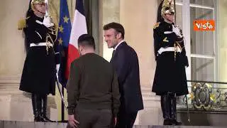 Zelensky ricevuto all’Eliseo dal Presidente francese Macron e dal Cancelliere tedesco Scholz