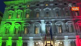 Giorno del Ricordo, la facciata del Senato illuminata con il Tricolore