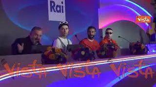 Ecco il podio di Sanremo 2023 in sala stampa: Mengoni, Lazza e Mr. Rain