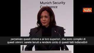 Kamala Harris: "Putin ha commesso crimini contro l'umanità"