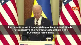 Biden a Kiev: "Putin sta fallendo"