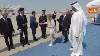 Meloni ad Abu Dhabi, accolta dal ministro dell'Industria