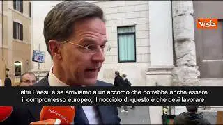 SOTTOTITOLI Rutte: "Con Meloni non d'accordo su tutto ma serve compromesso Ue"
