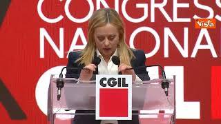 Meloni alla Cgil: Mi contestano slogan "Pensati sgradita"? Non sapevo Ferragni fosse metalmeccanica