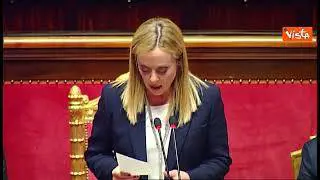 Meloni al Senato, standing ovation dai banchi della maggioranza al termine dell'intervento
