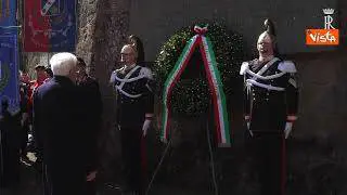 Anniversario eccidio Fosse Ardeatine, Mattarella depone una corona
