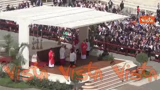 L'applauso per Papa Francesco al termine della messa della Domenica delle Palme