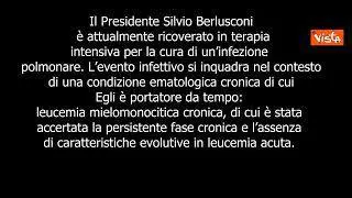 Berlusconi ricoverato, il comunicato del San Raffaele: Affetto da leucemia cronica