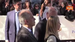 L'arrivo del Presidente del Consiglio Giorgia Meloni alla Festa della Polizia di Stato