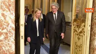 Meloni incontra il Commissario Ue Breton. Le immagini