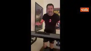 Salvini sul tapis roulant festeggia passaggio di turno del Milan in Champions
