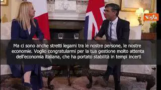 Sunak a Meloni: Tua gestione dell'economia ha portato stabilità