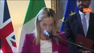 Meloni: "Memorandum rende ancora più solidi legami con Londra, nuova fase di cooperazione"