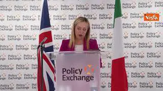 Meloni riceve il premio Grotius 2023 di Policy Exchange nel Regno Unito
