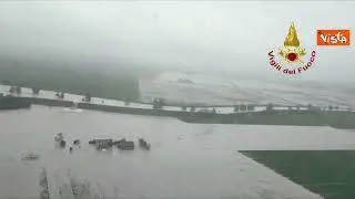 Esonda fiume nel ravvenate, ecco le immagini aeree