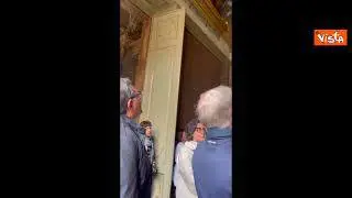 Il presidente della Liguria Toti visita Palazzo Balbi Senarega a Genova