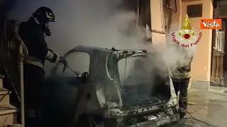 Auto in fiamme nell'avellinese, l'intervento dei Vigili del Fuoco